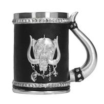Pirate Beer Mug Large Capacity Safe Stainless Steel Hand Painting and Polishing Skull Beer Cup