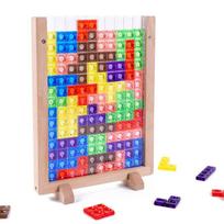 Medinis 3D Daugiafunkcinis Tetris Statybinių Blokelių Žaidimas Vaikams Rankų Darbo Smegenų Dėlionė Žaislas yellow