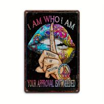 Vintage I Am Who I Am Whisper Words of Wisdom Vintage Metal Aluminum Sign- Multipurpose Wall Decor , Outdoor Wall Art Decoration balta
