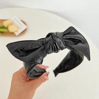PROLY New Fashion Women's Headband Big Bowknot Headwear PU Leather Hairband For Adult Spring Hair Accessories