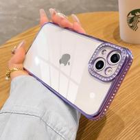 Applicable To Iphone16ProMax Single Row Drill Mobile Phone Case Apple 15 Lens Lace Diamond Plating 14 Protective Case Xr iPhone7plus/8P brown