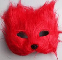 Furry Fox Shape Veido kaukė Gyvūnų Katės Plaukai Helovinas Cosplay Karnavalinis Vakarėlis Kaukė Maskaradas Rekvizitai Galvos apdangalas Seksualūs žaislų imitacijos raudona