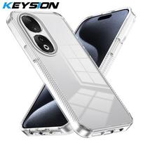 KEYSION Transparent Case for HONOR 90 5G 90 Lite 5G Soft TPU+PC Anti-slip HD Clear Shockproof Phone Cover for Huawei Honor X7b for Honor 90 gryna