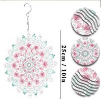 10 Inch Laser Cut Mandala Wind Chime Vibrant Metal Garden Decor for Outdoor Halloween Thanksgiving Durable Weatherproof Hanging Art 01A