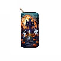 New Skull Long Zipper Wallet Halloween Clutch Wallet