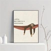 Vintage Cartoon Surfing Animals Surfing Sloth Frog Racoon Zebra Poster HD Posters Room Bar Cafe Decor Art Wall Painting Picture 21cm×30cm NoFrame