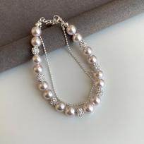 Diamond-encrusted Manta rose pearl bracelet retro light luxury temperament bracelet niche fashion high-end jewelry women