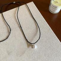 Wax rope round ball pendant necklace ins style simple collarbone chain versatile temperament high-end jewelry women