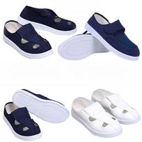 Unisex Dust-Free Anti-Static Canvas Shoes - Four-Eyelet Mid-Cut, Cleanroom White Slippers Color:pvc white four-hole shoes; Size:37