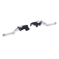 Pair of Motorcycle Short Brake Clutch Levers Adjustable Aluminium Alloy Replacement For Scrambler