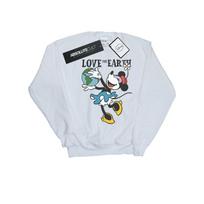 Disney Mens Mickey Mouse Love The Earth Sweatshirt S balta