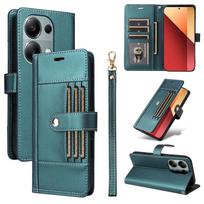 Atverčiamas odinis piniginės dėklas Xiaomi Redmi Note 13 Pro 4G Note13 Pro Plus 5G telefonams, išorėje su 6 kortelių skyreliais, 2025 PU Leather&Redmi Note 13 Pro 5G kava
