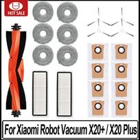 21pcs For Xiaomi Robot Vacuum X20 + / X20 Plus Accessories Dust Bag Mop Cloth Main Side Brush Hepa Filter Replacement Parts gray