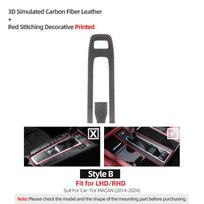 Made of Alcantara Betterhumz For Porsche Macan 2014-2024 Center Console Gear Shift Trim Stickers Tuning Car Interior Accessories B CARBON LEATHER