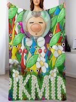PIKMIN - Gausus Olimaras Mesti pledas Juokinga dovana Prabangus pledas Manga Miego maišas Pledai 75X95CM pilka spalva