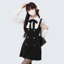 2026 Spring Fake MIni Dress Women Slim Chic Long Sleeve Bow Casual Y2k Mini Dress Female Korean Fashion Elegant Short Party Dress L juoda