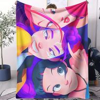 Hot Anime Hot Virtual Girl Group HUNTR/X Print Fleece Throw Blanket Super Soft Warm for Travel Office Home Fans Must-Have Gift 75x90cm