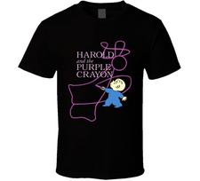 Harold Purple Crayon Children's Book Title T Shirt Mens Womens Tees Top M