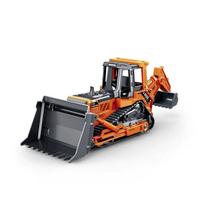 1/24 Multi-Functional Bulldozer Model SimulationTruck Double-Head Car Forklift Inertial Transport Vehicle Playthings designed for Boys Kid Present black