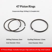 1/3Pcs 42/47/48/51/55/65/70mm Cylinder Diameter Air Compressor Piston Rings Set Air Compressors Air Pumps Pneumatic Parts