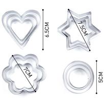 12 vnt./rinkinys Nerūdijančio plieno sausainių formelės Kepimo forma Fondanto įrankiai Torto dekoravimo įrankis „Pasidaryk pats“ formelės 12pc/set white