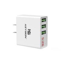 KEYSION LED Digital 3 Ports USB Charger Universal Wall Mobile Phone Charger For iPhone For Samsung US Plug balta