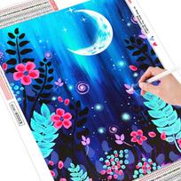 5D DIY Diamond Painting night landscape Cross Stitch Embroidery Rhinestones Kit 20*30 cm blue