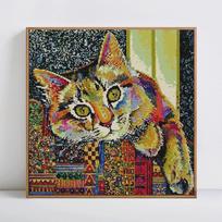Diamond Painting Animals Pictures Of Rhinestones Diamond Embroidery Cats Needlework Diamond 30x30 beige