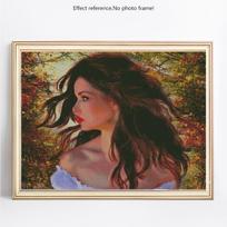 Diamond Painting Full Round Arrival Girls Diamond Embroidery Lady Diamond Mosaic Pictures 20X30 brown