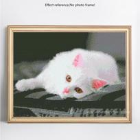 5D DIY Diamond Painting Animal Cat Full Square Embroidery Sale Rhinestone Pictures 20X30 gray