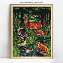 5D „pasidaryk pats“ deimantinis dažymas, pilnas gręžimas, apvalus gyvūnas, deimantinis siuvinėjimas, viso ekrano cirkonio nuotraukos 20X30CM black