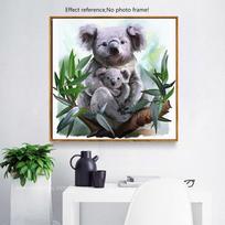 Deimantinė tapyba Viso apvalaus koala deimantų siuvinėjimo gyvūnų dekoravimas 30x30CM gray