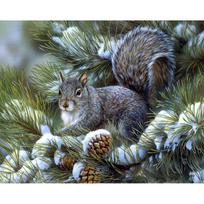 Deimantinis 5D „pasidaryk pats“ deimantinis siuvinėjimas „Maža voverė ant pušies“ kryžminio dygsnio krištolinio akmens mozaikos tapyba 20X30CM