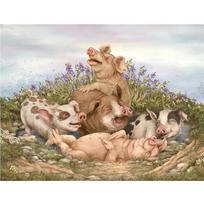 Diamond Painting Pig Diamond Embroidery Beads Cross Stitch Animal Cute Pig Needlework Home Decor 20X30CM beige