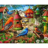 5D DIY Diamond Painting Colored Birds Embroidery Mosaic Cross Stitch Rhinestone Decor 20X30CM blue