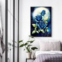 Diamond Painting Flower Diamond Mosaic Sale Diamond Embroidery Plant Pictures of Rhinestones 20X30CM blue