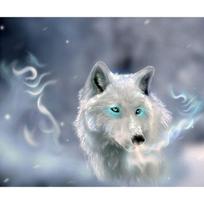 Diamond Painting Cross Stitch Full Drill Round Resin Animal White Wolf Diamond Embroidery Home Decor 20X30CM gray