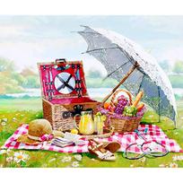 DIY Diamond Embroidery Outdoor Picnic Diamond Painting Cross Stitch Kit Rhinestone Home Decoration 20X30CM gray