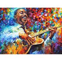 Viso apvalaus gręžimo deimantinis siuvinėjimas gitara, 5D „pasidaryk pats“ deimantinis dažymas kryžiaus dygsnio kalnų krištolas 20X30CM blue