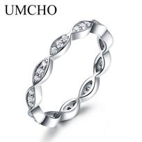 UMCHO Infinity Forever Love Anniversary Promise Vestuvinės juostos sužadėtuvių žiedas 8 sidabras