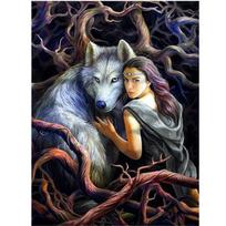 Full 5D Diy Diamond Painting Cartoon wolf boss Embroidery Cross Stitch Home Decor Handmade Gift 25x30cm