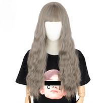 MISS WIG 24 Inch Long Gray Wig with Liu Haihai Wave Wig Synthetic Fiber Wig Ladies Long Wig Natural Wig Cosplay/daily/party Wig