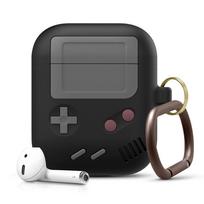 Silikoninio dangtelio dėklo ausinių dangtelis, skirtas AirPods 1/2 pro dėklo dangtelis Klasikinis žaidimų grotuvo dizainas AirPods1 2 juoda
