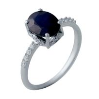 Sidabrinis žiedas su natūraliu safyru 1.995ct (2006336) 2.1 g. 925 pavyzdžiai 18 safyras