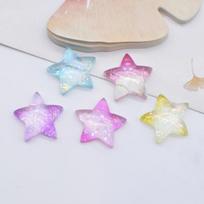 10 vnt 20 mm Bling Star pleistrai Priedai Plokščias 3D dervos akmens mygtukų aplikacijos Scrapbooking įvairiaspalvis