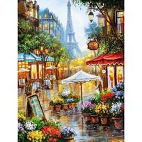 5d Diamond Painting Iron Tower Landscape Full Round Drill Diamond Embroidery Mosaic Flower Street Decoration Full Round 20x30CM gray