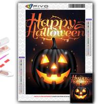 Diamond Painting Halloween Pumpkin And Witch Castle Diamond Mosaic Craft Diamond Embroidery Painting Full Round 20X30CM