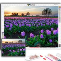 Visas 5D „Pasidaryk pats“ deimantinė tapyba Gėlės Tulpes 5D deimantinė tapyba Full Square 20X30CM purple