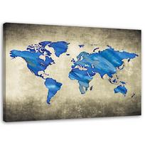 Canvas print World Map Blue 60x40 mėlyna