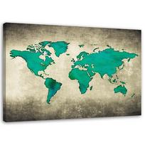 Canvas print World Map Green 60x40 žalia